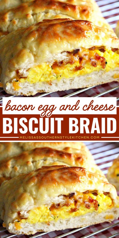 You should try this back-to-school food idea! This bacon, egg, and cheese breakfast idea is smoky and creamy. Save this bacon, egg, and cheese breakfast sandwich for a yummy breakfast idea for school mornings! Breakfast Braid Recipe, Egg And Cheese Biscuit, Breakfast Braid, Holiday Party Food, Cheese Biscuit, Homemade Bacon, Southern Breakfast, Recipe For Breakfast, Biscuit Sandwich