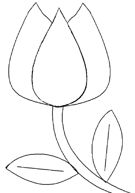 tulip Applique Templates Printable Free Flowers, Tulip Pattern Printable, Tulip Templates Printable Free, Free Applique Patterns Templates Flower, Applique Templates Flower, Tulip Outline, Flower Design, Tulip Pattern, Simple Art Ideas