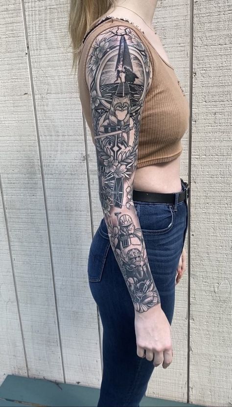 God Of Mischief Tattoo, Star Wars Tattoo Sleeve Women, Andor Star Wars Tattoo, Star Wars Clone Wars Tattoo Sleeve, Female Star Wars Tattoo, Pretty Star Wars Tattoo, Starwars Tattoo Women, Star Wars Empire Tattoo, Star Wars Shoulder Tattoo