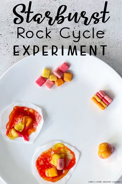 Starburst Rock Cycle, Rock Cycle For Kids, Rock Cycle Project, Rock Cycle Activity, Rock Experiments, Earth Science Experiments, Fossils Activities, Earth Science Projects, Rock Unit