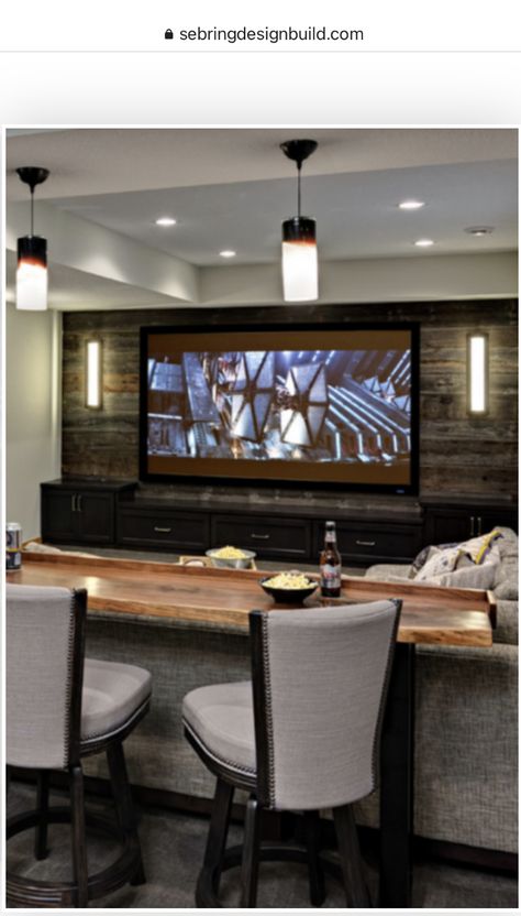 Home Bar With Fireplace, Rustic Media Room, Room Conversion Ideas, Wet Bar Ideas Basement, Luxury Basement Ideas, Garage Room Conversion, Whiskey Cellar, Small Basement Bar Ideas, Basement Theater