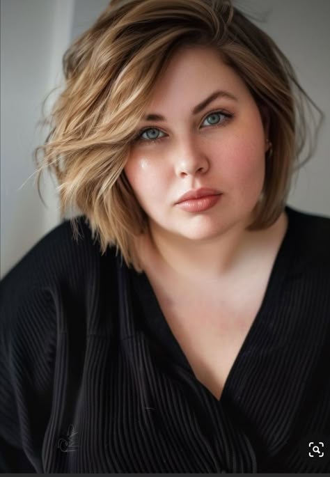 Short Hair For Oval Face Plus Size, Short Rounded Haircut, Full Face Haircuts Round, Wide Face Short Hair, Hair Styles Chubby Face, Short Hair Full Face, Full Face Haircut, Short Hairstyle Women Chubby Face, Plus Size Bob Haircut