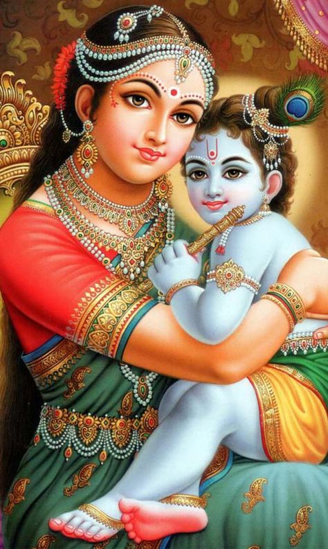 Janmashtami Images, Yashoda Krishna, Devi Images Hd, Durga Painting, Little Krishna, Lord Krishna Hd Wallpaper, Baby Krishna, Goddess Artwork, Tanjore Painting