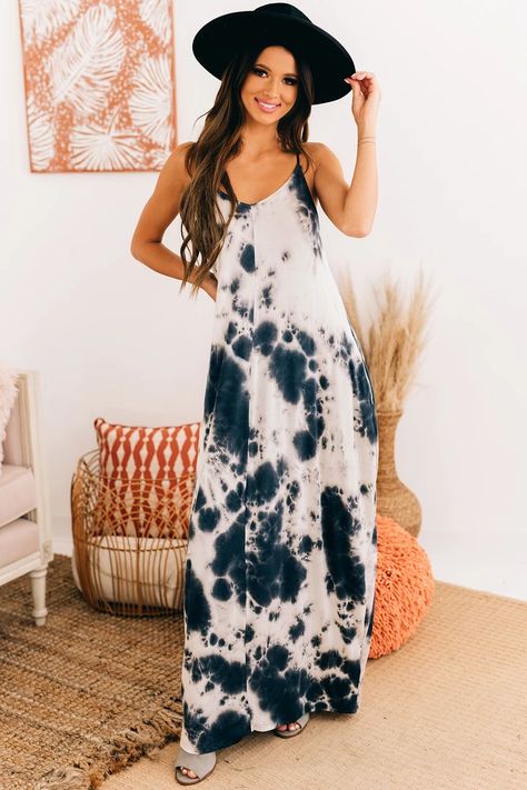 Dressy Maxi Dress, Trendy Maxi Dresses, 40 Dress, Navy Tie, Affordable Fashion Women, Tie Dye Maxi Dresses, Tie Dye Maxi, Maxi Dress Online, Maxi Dress Navy