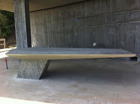 Concrete Cantilevered Desk | Architectoid  Designed by Nicholson Architects Concrete Furniture Design, Cantilever Table, Concrete Desk, Materials Board Interior Design, Hotel Lobby Design, Minimalist Kitchen Design, Concrete Furniture, Concrete Kitchen, Concrete Table