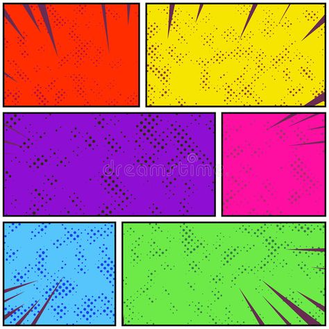 Bright colorful retro style pop art comic page strip. Abstract d. Ivided story frames. Vintage retro layout. Vector illustration vector illustration Retro Layout, Pinball Wizard, Pop Art Colors, Frames Vintage, Pop Art Comic, Swag Art, Art Comic, Comic Games, Comic Page