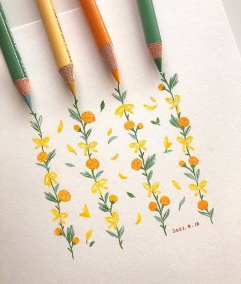 Color Pencil Illustration, Pencil Drawings Easy, Oil Pastel Art, Bullet Journal Design Ideas, Bullet Journal Lettering Ideas, Cute Doodles Drawings, Cute Doodle Art, Mini Drawings, Bullet Journal Doodles