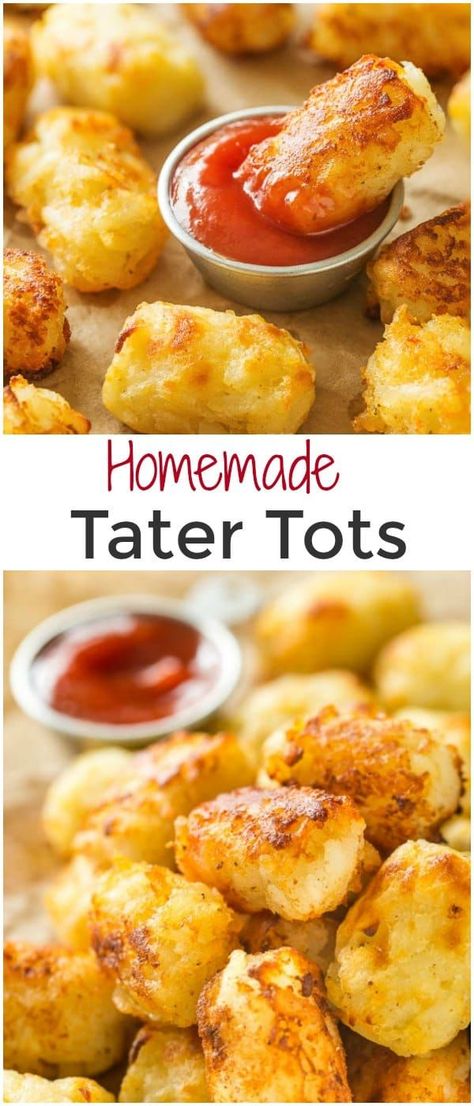 You need only 3 main ingredients for these fluffy, cheesy homemade tater tots. Baked or fried, these little bites are perfect snack for kids and adults alike! Homemade Tater Tots, Cheesy Tater Tots, Snack For Kids, Tater Tots, Sausage Breakfast, It Goes On, Breakfast Casserole, Sweet Savory, Tater Tot