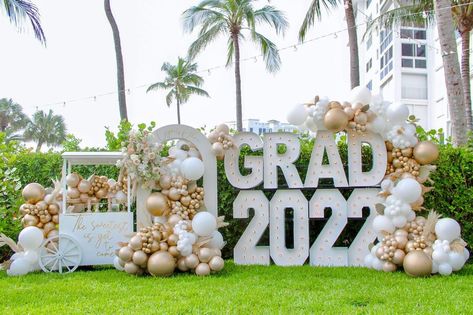 Graduation Bar Ideas, Luxury Graduation Party, Graduation Aesthetics, Graduation Backdrop Ideas, Graduation Party Ideas Aesthetic, Rdh Graduation, Plate Styling, Backyard Graduation Party Ideas, Graduation Party Balloons