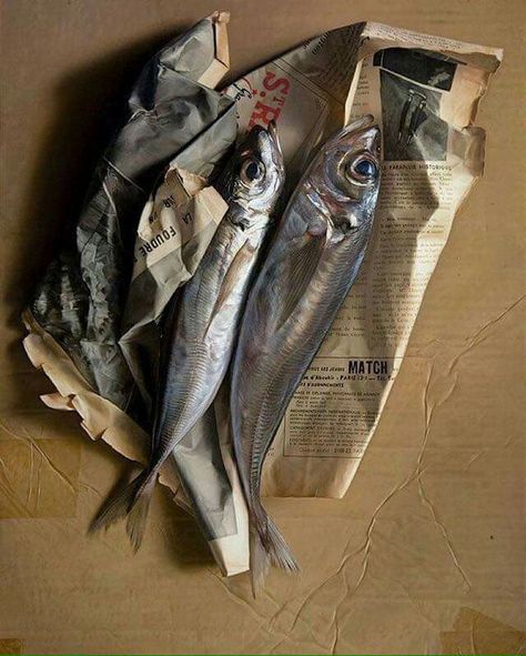 Painterly Paintings, Fish Still Life, Ben Johnson, Hyper Realism, Hyper Realistic Paintings, Realistic Paintings, Still Life Paintings, Life Paintings, Hyperrealism