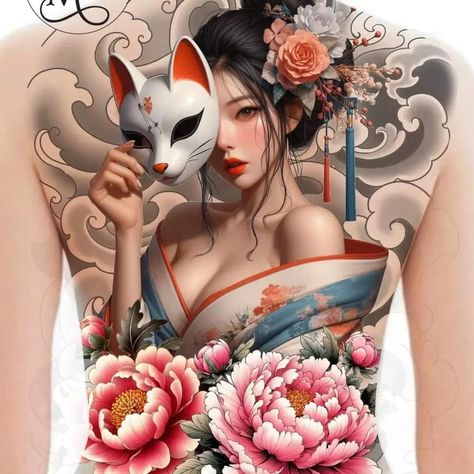 (5) Facebook Samurai Girl Tattoo, Tn Tattoo, Touch Tattoo, Tato Geisha, Female Samurai Art, Mom Dad Tattoo Designs, Japanese Back Tattoo, Geisha Tattoo Design, Dragon Tattoo Sketch