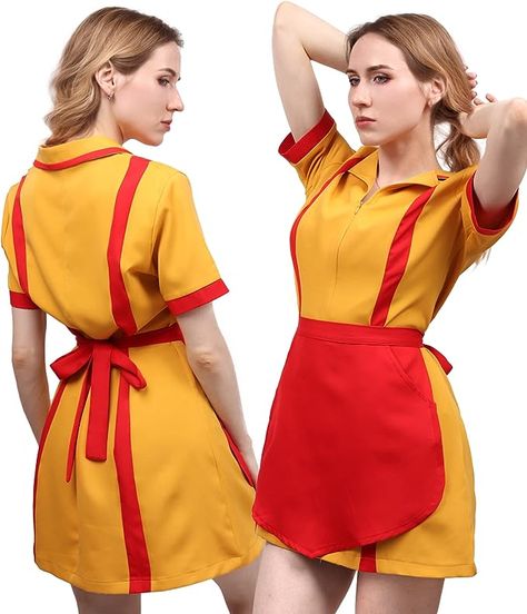 Waitress Costume, Summer Cosplay, Yellow Uniform, Waitress Uniform, Small Cakes, Costume For Women, Easter Theme, Party Halloween, Cosplay Dress