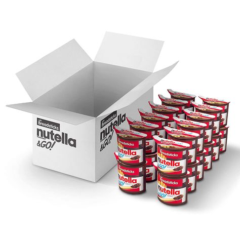 Amazon.com : Nutella & GO—Hazelnut and Cocoa Spread with Breadsticks—Snack Pack for Kids—1.8 oz each—24 Pack : Everything Else Healthy Snack Packs, Bulk Snacks, Nutella Go, Salty Sweet Snacks, Office Snacks, Gourmet Food Store, Halloween Treats For Kids, Chocolate Hazelnut Spread, Snack Cups