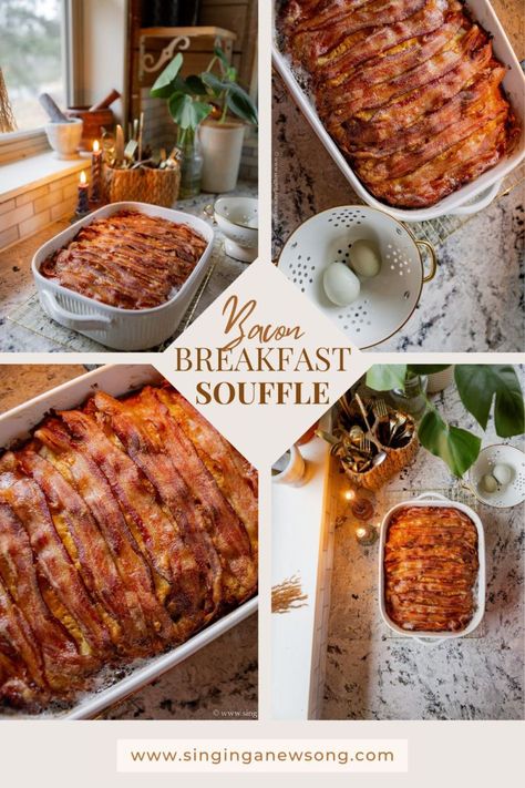 Make Ahead Bacon & Bread Breakfast Souffle Make Ahead Bacon, Breakfast Souffle, Egg Souffle, Bacon Bread, Natural Cooking, Bacon Breakfast, Bread Breakfast, Brunch Dishes, How To Cook Sausage