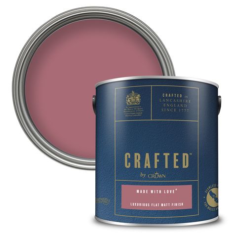 Made With Love™ - Luxurious Flat Matt Emulsion - Crafted™ By Crown | Crown Paints Crown Paint, Blush Pink Paint, Luxurious Flat, Crown Paints, Ceramic Kiln, Crown Crafts, Painting Accessories, Paint Can, Pink Paint