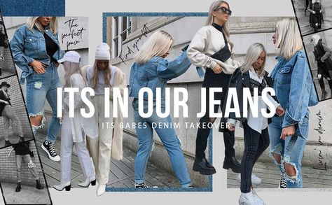 Denim Banner, Jeans Website, Jeans Outfit Women, Instagram Ideas Post, Website Banner, Girls Prints, Web Banner, Ripped Jean, Jean Outfits