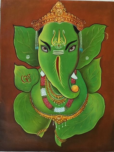 Hindu Decor, Painting Krishna, Ganesh Painting, Om Gam Ganapataye Namaha, Mysore Painting, Rajasthani Art, Kerala Mural Painting, Indian God, Mughal Paintings