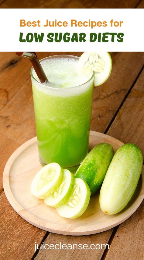 How to Make Low-Sugar Juices | Low Sugar Juice Recipes | juice recipes for low sugar diets | low sugar juice for diabetics | Which juice has the least sugar in it Best Juice Recipes, Best Juice, Homemade Juice, Cucumber Juice, Green Juice Recipes, Blood Sugar Diet, Juicer Recipes, Low Sugar Diet, Healthy Juice Recipes