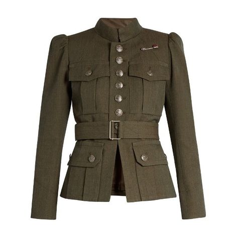 Marc Jacobs Button-down military wool jacket ($1,500) ❤ liked on Polyvore featuring outerwear, jackets, khaki, khaki jacket, brown jacket, straight jacket, khaki army jacket and wool field jacket Marc Jacobs Designer, Military Inspired Fashion, Army Coat, Military Field Jacket, Military Inspired Jacket, Khaki Jacket, Straight Jacket, Military Coat, Military Style Jackets