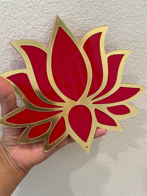 "All Items Ships From Dublin CA All Items Ships From Dublin CAWidth-8\" Height-7\" Mdf material" Mdf Lotus Hanging, Diy Lotus Backdrop, Diy Lotus Wall Hanging, Lotus Hanging Decoration, Lotus Backdrop Decoration, Handmade Wall Decor Crafts, Lotus Craft, Diy Flower Decorations, Diwali Board