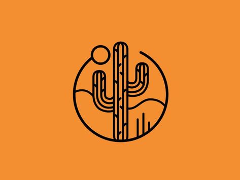 Gorgeous logo Desert Logo Design, Desert Logo Design Ideas, Cactus Symbol, Cactus Graphic, Cactus Graphic Design, Cactus Tattoo, Western Wall Art, Identity Design Logo, Minimalist Landscape