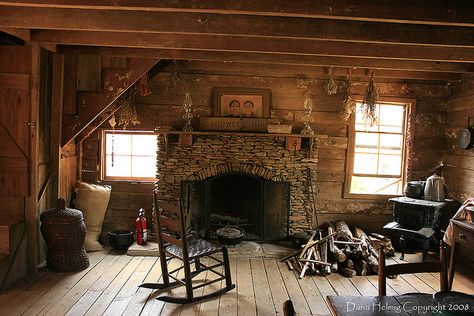 Old Log Cabin Interior, Old Cabin Interior, Werewolf Vampire, Mountains Tennessee, Kate Chopin, Cabin Fireplace, Old Cabins, Old Cabin, Log Cabin Interior