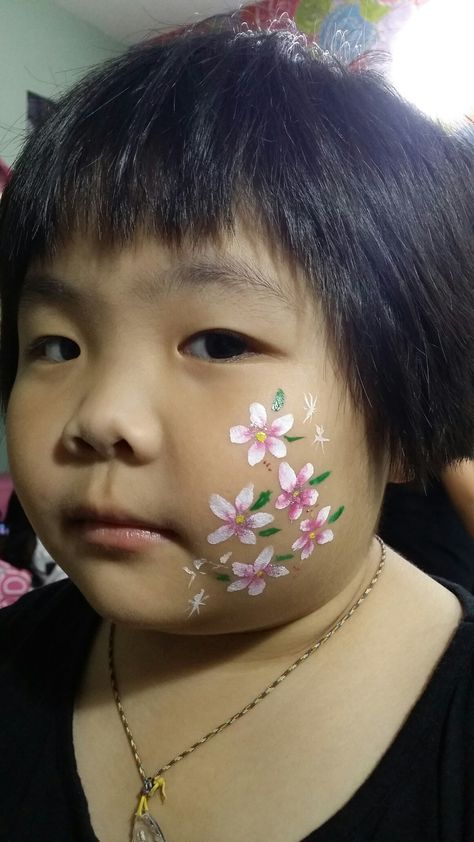 Flower Face Paint, Flower Face, Sakura Flowers, Kids Face Paint, Cherry Blossom Tree, Lotus Flower, Body Painting, Face Painting, Face And Body