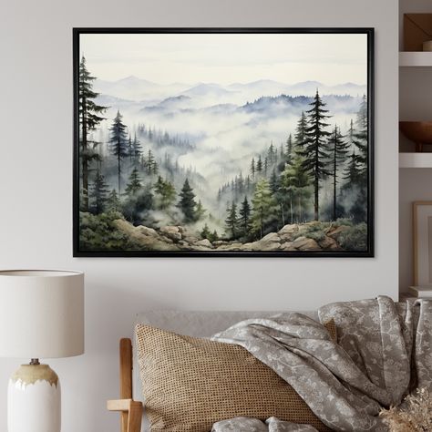 Art Over Couch, Acrylic Wall Decor, Misty Mountain, Tree Wall Decor, Mural Floral, Gold Picture Frames, Acrylic Wall Art, Floral Wall Art, Pictures To Paint