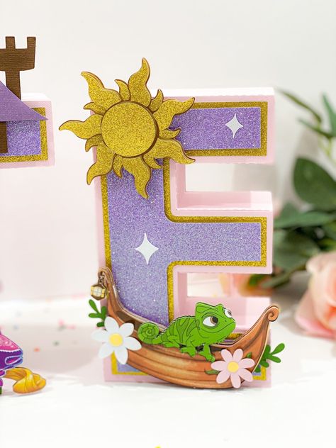 Rapunzel Theme 3D Letters / Rapunzel Tangled Party Theme / - Etsy México Tangled 2nd Birthday Party, Tangled Party Decorations, Rapunzel Theme, Tangled Wedding, Rapunzel Birthday, Tangled Birthday Party, Rapunzel Birthday Party, Tangled Birthday, Rapunzel Party