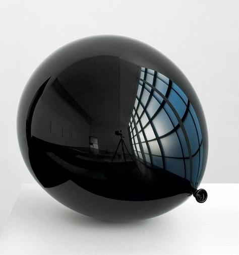 The material looks unreal. Would love to see a balloon made of marble.  Jiri Geller Black Balloon, Inspiring Photography, Watercolour Inspiration, Black Balloons, Balloon Art, Art Furniture, Black Magic, Shades Of Black, Black Is Beautiful