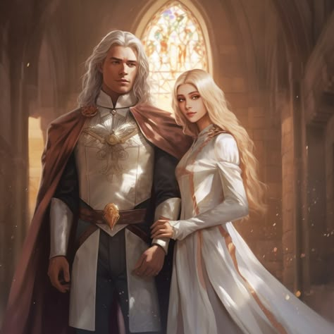 King Cedric and Queen Lysandra King And Queen Character Art, Elf King And Queen, Fantasy Wedding Art, Fantasy King And Queen, Fantasy Brother And Sister, King And Queen Art Fantasy Medieval, Fantasy King And Queen Art, Kings And Queens Art, Elf King And Queen Fantasy Art