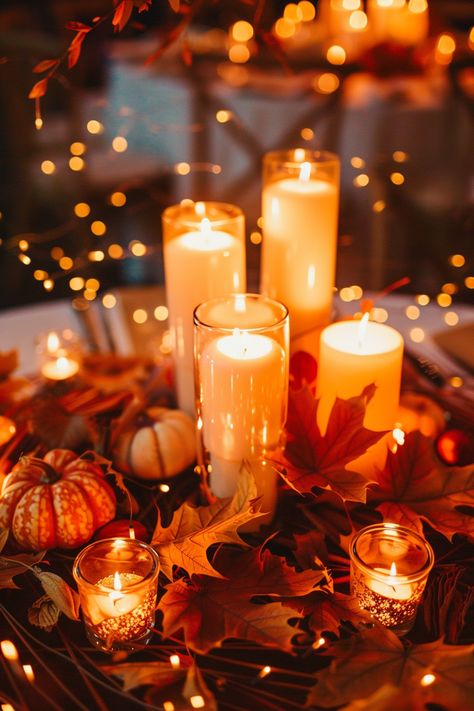 60+ Dreamy Candlelit Wedding Centerpiece Ideas Fall Bridesmaids Dresses, Beachy Centerpieces, Wedding Theme Fall, Fall Wedding Table Settings, Color Palette Fall Wedding, Wedding Color Palette Fall, Wedding Cakes Fall, Wedding Centerpieces Fall, Centerpieces Fall Wedding