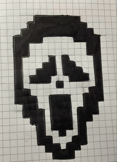 Ghostface Pixel Art, Scream Pixel Art, Scream, Pixel Art, White And Black, Collage, Pins, Quick Saves, Color