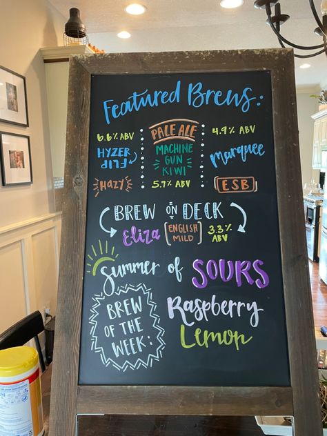 #brewery #beer #chalkboard #signs Brewery Chalkboard, Beer Bucket, Chalkboard Signs, Chalkboard Art, Pale Ale, Bar Signs, Chalkboard, Raspberry, Beer