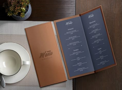 Menu Mockup Free, Restaurant Menu Card, Cafe Menu Design, Restaurant Identity, Menu Card Design, Menu Covers, Menu Mockup, Mockup Template Free, Menu Layout