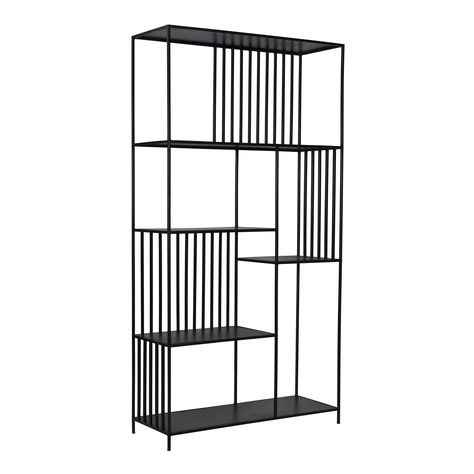 You'll love the Mellott Wide Black Iron Asymmetrical Bookshelf at World Market. Browse our entire collection of Storage Cabinets & Shelving, available online or at one of our 270+ stores. Black Metal Shelving, Loft Home Office, Loft Home, Dovetail Furniture, Dining Roo, Dresser Bed, Metal Shelving, Standing Shelves, Cabinet Shelving