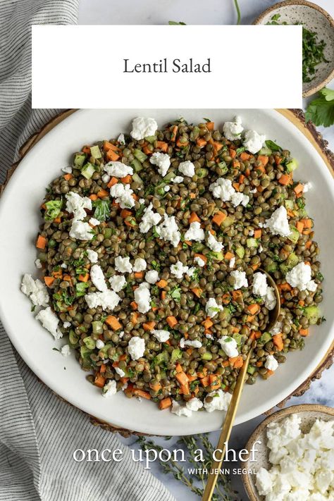 Lentil Salad Lentil Feta Salad, What To Do With Lentils, Black Lentils Recipe, Lentil Salad Recipes Cold, Packable Lunch, Lentil Salad Recipes, Lentils Recipe, Bean Salads, French Green Lentils