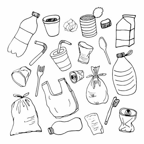 Peta Pikiran, 7 Elements Of Art, Waste Art, Sea Drawing, Planet Drawing, 7 Elements, Vector Doodle, Coral Art, Trash Art