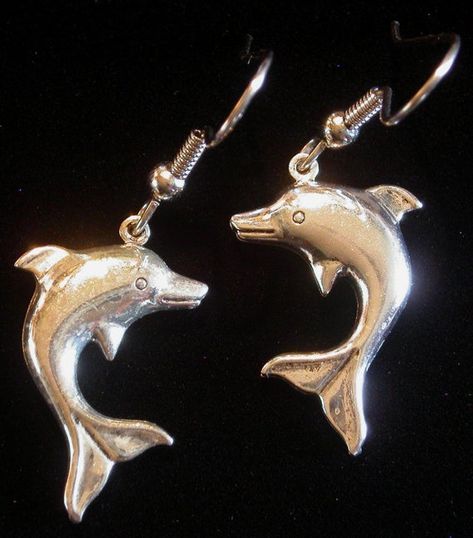 Dolphin Earrings Silver Plate Ocean Porpoise Nautical Ocean Sea Beach ES096 Bali Silver Jewelry, Beach Wedding Gifts, Dolphin Jewelry, Ocean Earrings, Fish Jewelry, Crystal Heart Earrings, Unique Handcrafted Jewelry, Dolphin Earrings, Swarovski Crystal Hearts