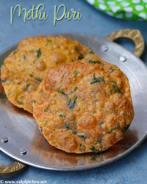 Methi Puri Recipe, Paratha Roti, Indian Delicacies, Lunch Recipes Indian, Yum Breakfast, Breakfast Recipes Kids, Puri Recipe, Special Breakfast, Puri Recipes