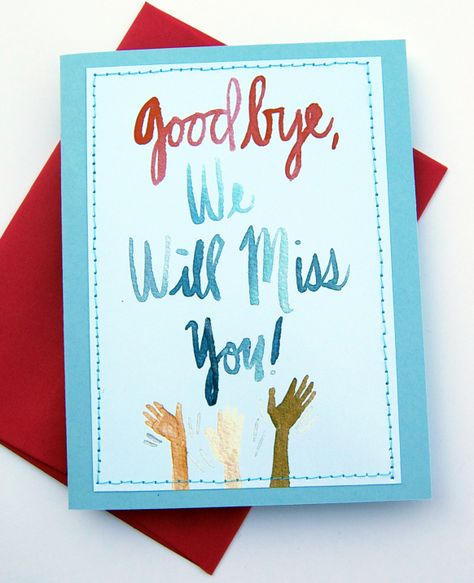 Goodbye card for students. Don't play around but make sure the one you love. God listen to your deepest prayer. Diy Goodbye Cards, Goodbye Coworker, Farewell Greeting Cards, Farewell Greetings, Teacher Birthday Card, Goodbye Cards, Farewell Card, Goodbye And Good Luck, Greeting Cards Quotes