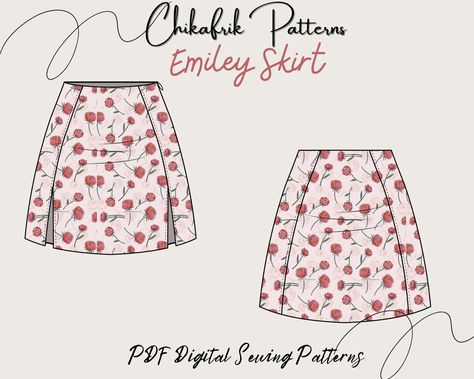 Mini Skirt Sewing Pattern, Free Skirt Pattern, Sewing Pattern Women, Mini Skirt Pattern, Skirt Pattern Easy, Diy Clothes Patterns, Sewing Patterns Skirt, Basic Dress Pattern, Women Sewing