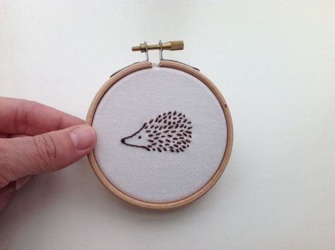 Embroidered Hedgehog, Hedgehog Embroidery, Brown Embroidery, Home Maker, A Hedgehog, Contemporary Embroidery, Cute Hedgehog, Knitted Wit, Art Diary