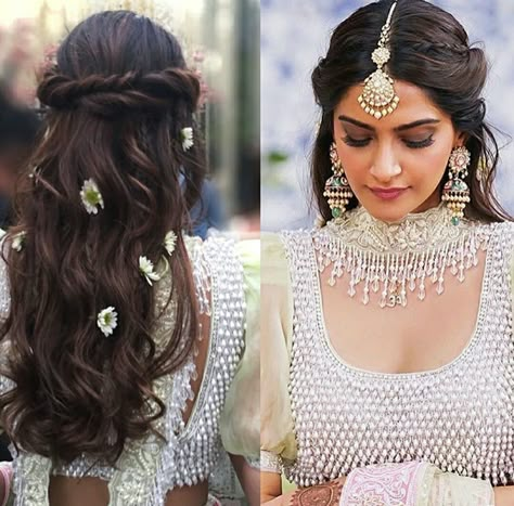 Indian Party Hairstyles, Hairstyles Indian Wedding, Engagement Hairstyle, Party Hairstyles For Long Hair, Hairstyles Asian, Hair Style On Saree, Hair Wedding Styles, Engagement Hairstyles, Bridal Hairdo