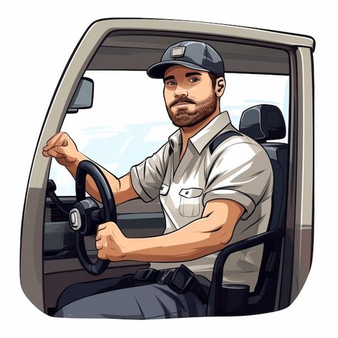 Cartoon Delivery Guy, People In Car Illustration, Drive A Car Cartoon, Car Vector Illustration, Dog Driving Car Illustration, Man Vector, Fb Cover Photos, Profile View, Logo Psd