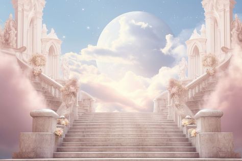 Heavenly Sky sky architecture staircase. | premium image by rawpixel.com Gacha Heaven Background, Roman Background, Angel Wallpaper Aesthetic, Key Artwork, Architecture Staircase, Christ Wallpaper, Heaven Background, Dancing Room, Heavenly Sky