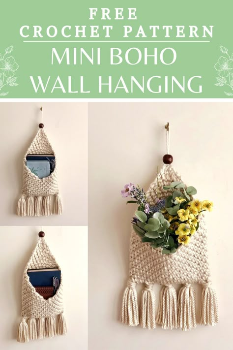 Crochet Decoration Patterns, Crochet Home Organization, New Crochet Ideas 2023, Crochet Macrame Wall Hangings, Crochet Wall Art Pattern, Free Crochet Wall Hanging Patterns, Crochet Crafts Free Patterns, Crochet Hanging Baskets Free Patterns, Crochet Bag Saver