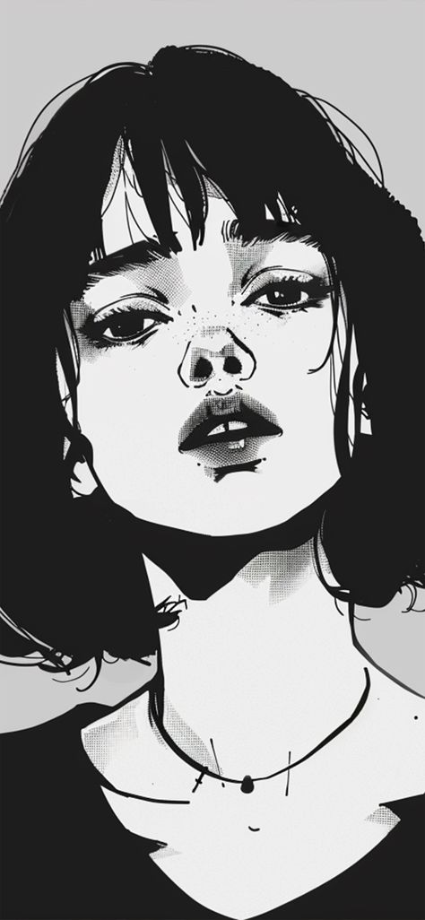 Illustration of a beautiful girl Tato Geisha, Memories Last Forever, Arte Grunge, Black And White Portrait, White Portrait, Female Art Painting, Amazing Drawings, Black And White Portraits