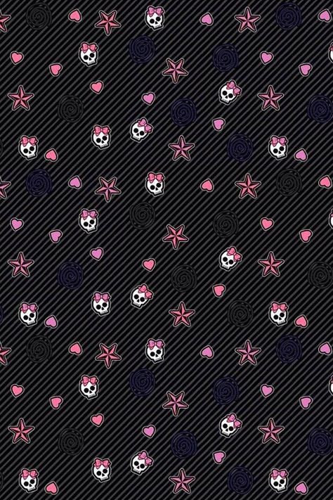 Skulls, bows, and stars, pink Pink And Black Halloween Wallpaper, Christmas Snowflakes Wallpaper, Iphone Wallpaer, Sugar Skull Wallpaper, Skull Wallpapers, Girly Skull, Snowflake Wallpaper, Creepy Backgrounds, Scene Wallpaper