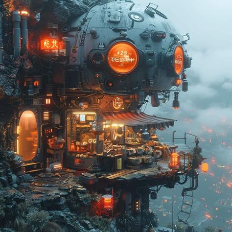 Spaceship Aesthetic, Cyberpunk House, Vintage Spaceship, Cyberpunk Room, Vintage Futurism, Cyberpunk Concept Art, Apocalypse Landscape, Trippy Aesthetic, Sci Fi Architecture